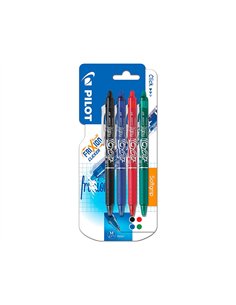 Roller pilot frixion point clicker a encre thermosens rechargeable pointe moy noir/bleu/rouge/bleu etui 4. 2