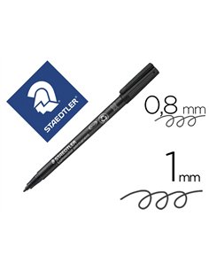 Stylo-feutre staedtler lumocolor permanent pointe moyenne multi-supports séchage immédiat résistant eau coloris noir.