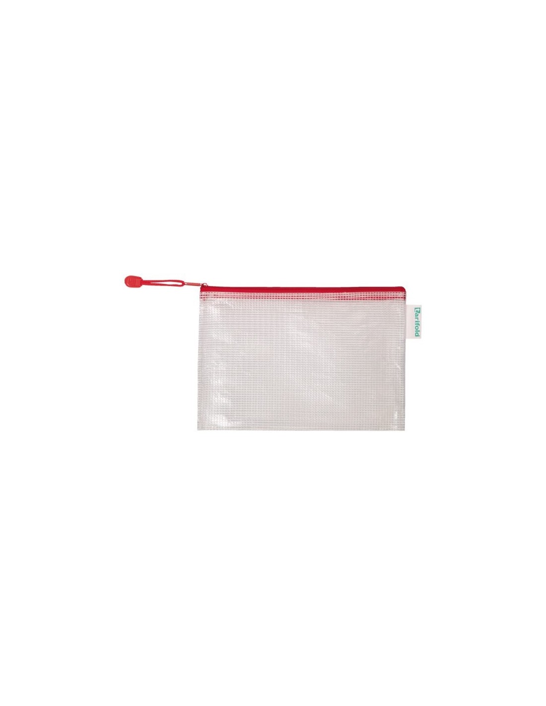 Pochette à zip tarifold pvc tissé transparent a5 ultra-résistant fermeture  éclair bordure rouge 8 unités