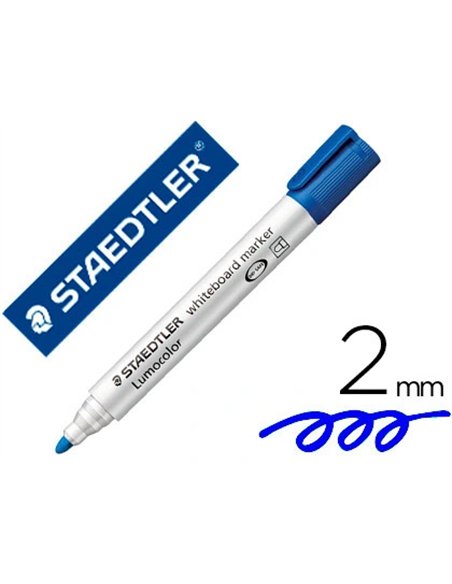 Marqueur staedtler tableau blanc dry safe pointe ogive bleu.