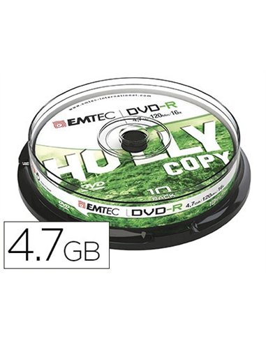 Dvd-r emtec réinscriptible 4.7gb vitesse 16x tour 25 unités.