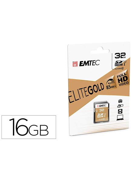Carte memoire emtec micro sd hc 32gb classe 10 elite gold.