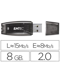 Clé usb emtec 2.0 c410 8go vitesse lecture 15mb/s écriture 5mb/s avec capuchon coloris transparent violet.