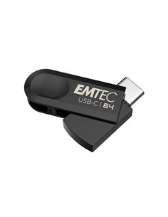 Cle usb emtec 3.2 type-c single c280 64gb coloris noir.