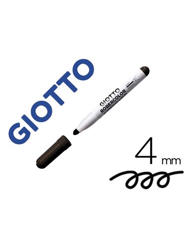 Marqueur giotto robercolor effaçable tableau blanc pointe medium ogive 4 mm coloris noir.
