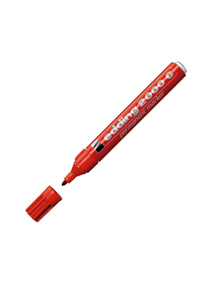 Marqueur edding permanent e2000c pointe ogive tracé 1.5/3mm corps aluminium couleurs assorties pochette 4 unités.