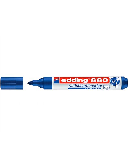 Marqueur edding e-660 tableaux blancs effacable a sec pointe moyenne trace 1,5/3mm bleu pack 17 + 3.