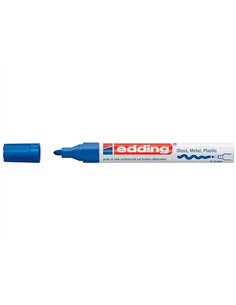 Marqueur edding permanent peinture e750 pointe moyenne 2/4mm encre laquée opaque tous supports résistant chaleur bleu. 2