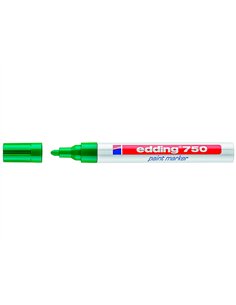 Marqueur edding permanent peinture e750 pointe moyenne 2/4mm encre laquée opaque tous supports résistant chaleur vert. 2