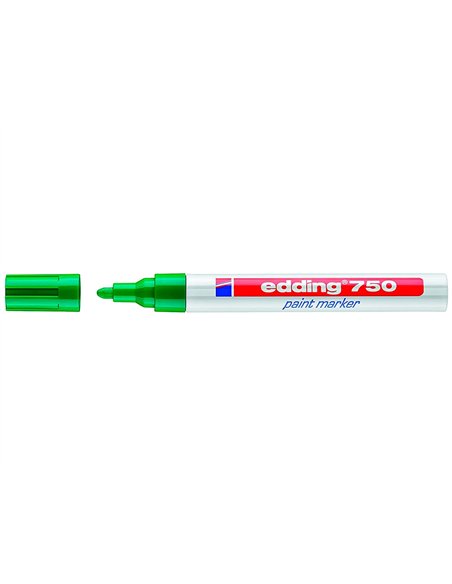 Marqueur edding permanent peinture e750 pointe moyenne 2/4mm encre laquée opaque tous supports résistant chaleur vert.