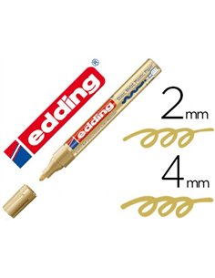 Marqueur edding permanent peinture e750 pointe moyenne 2/4mm encre laquée opaque tous supports résistant chaleur or.