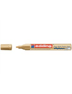 Marqueur edding permanent peinture e750 pointe moyenne 2/4mm encre laquée opaque tous supports résistant chaleur or. 2
