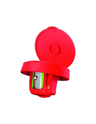Taille-crayon stabilo reservoir woody 3 in 1 coloris rouge.