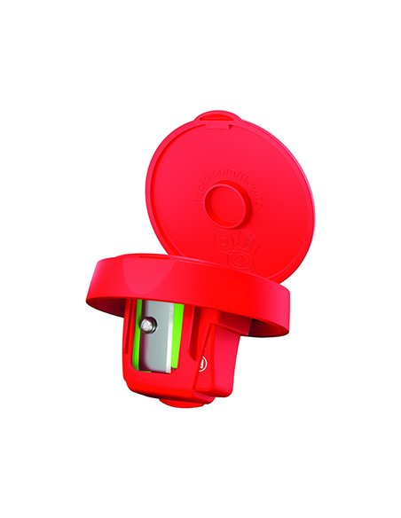 Taille-crayon stabilo reservoir woody 3 in 1 coloris rouge.