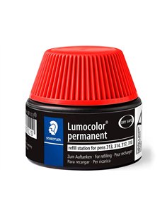 Recharge feutre permanent staedtler lumocolor 487 17 pour feutres 313/314/317/318 flacon 15ml coloris rouge. 2