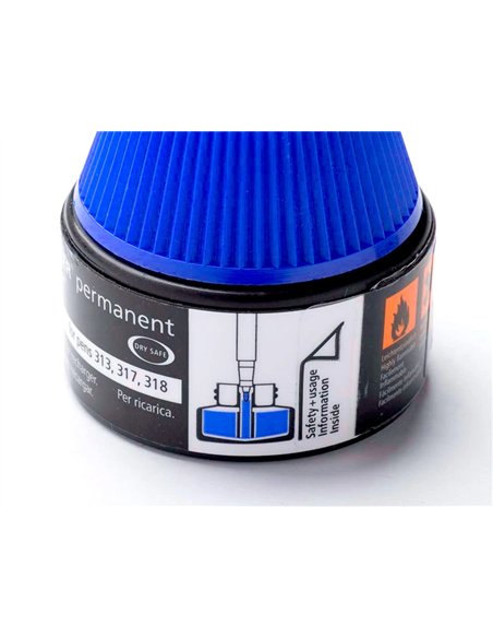 Recharge feutre permanent staedtler lumocolor 487 17 pour feutres 313/314/317/318 flacon 15ml coloris bleu.