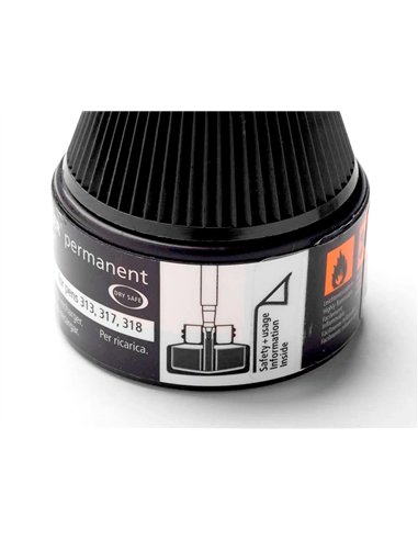 Recharge feutre permanent staedtler lumocolor 487 17 pour feutres 313/314/317/318 flacon 15ml coloris noir.