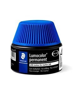 Recharge marqueur permanent staedtler lumocolor 488 48 pour marqueurs compacts 348 flacon 20ml coloris bleu. 2