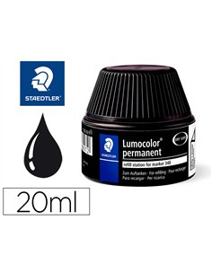 Recharge marqueur permanent staedtler lumocolor 488 48 pour marqueurs compacts 348 flacon 20ml coloris noir.