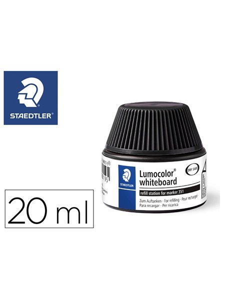 Flacon recharge staedtler lumocolor 351 de 20ml coloris noir.