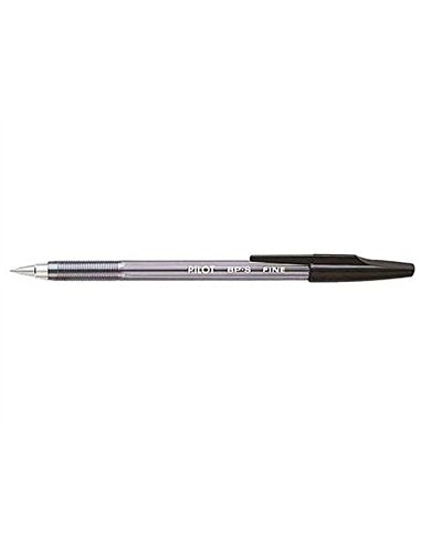Stylo-bille pilot bp-s écriture fine 0.3mm encre douce pointe indéformable rechargeable corps translucide coloris noir.