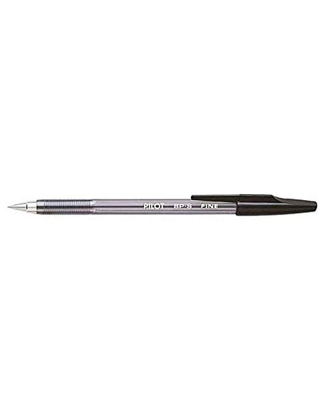 Stylo-bille pilot bp-s écriture fine 0.3mm encre douce pointe indéformable rechargeable corps translucide coloris noir.
