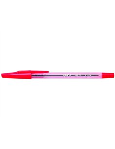 Stylo-bille pilot bp-s écriture fine 0.3mm encre douce pointe indéformable rechargeable corps translucide coloris rouge.