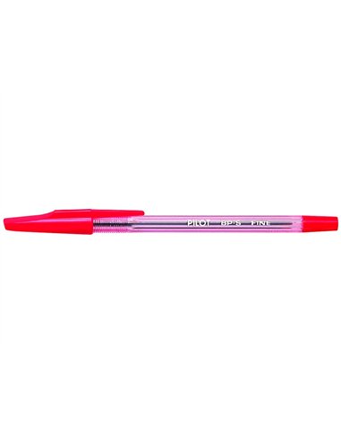 Stylo-bille pilot bp-s écriture fine 0.3mm encre douce pointe indéformable rechargeable corps translucide coloris rouge.