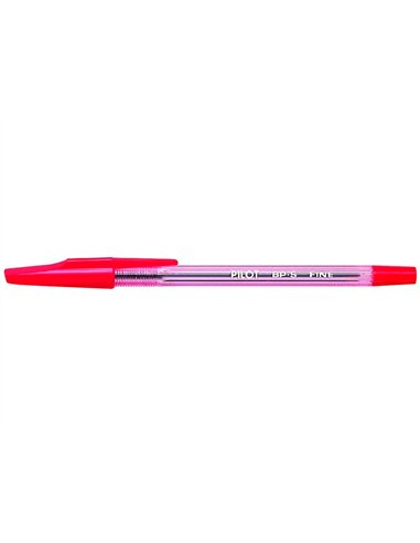 Stylo-bille pilot bp-s écriture fine 0.3mm encre douce pointe indéformable rechargeable corps translucide coloris rouge.