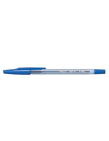 Stylo-bille pilot bp-s écriture fine 0.3mm encre douce pointe indéformable rechargeable corps translucide coloris bleu.