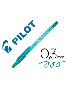 Stylo-bille pilot bp-s écriture fine 0.3mm encre douce pointe indéformable rechargeable corps translucide coloris vert.