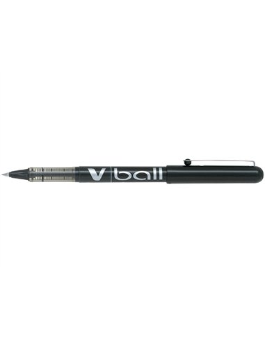 Roller pilot vball 5 écriture fine 0.3mm encre liquide niveau visible régulateur débit clip métal coloris noir.