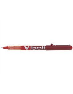 Roller pilot vball 5 écriture fine 0.3mm encre liquide niveau visible régulateur débit clip métal coloris rouge. 2