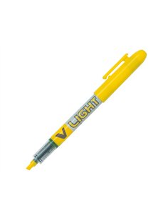 Surligneur pilot v light tracé 1/3mm encre liquide pigmentée fluide niveau d'encre visible coloris jaune. 2