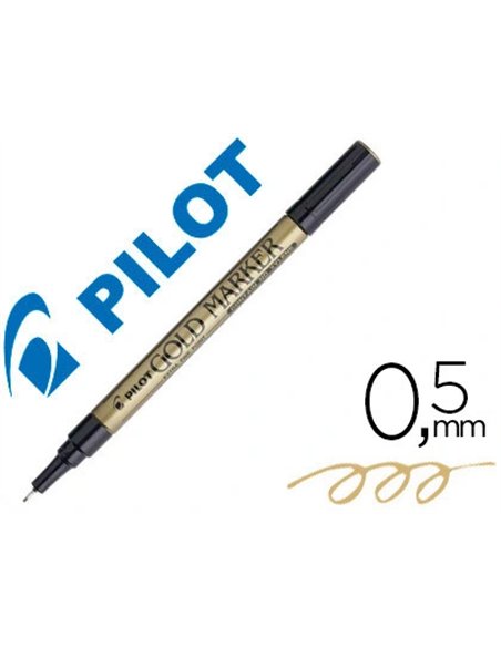 Marqueur pilot feutre permanent encre métallique pointe non bisautée extra fine polyacétate 0.5mm or.