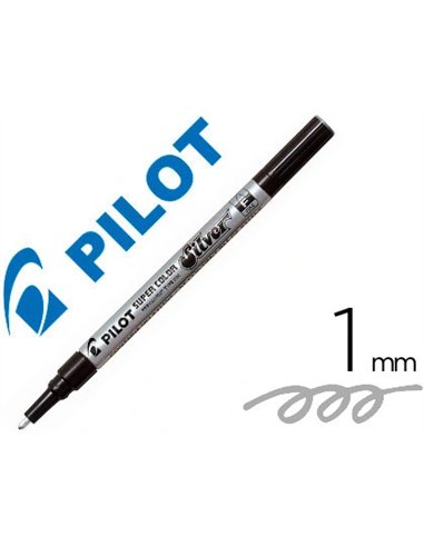 Marqueur pilot feutre permanent encre métallique pointe finenon biseautée polyacétate 4mm argent.