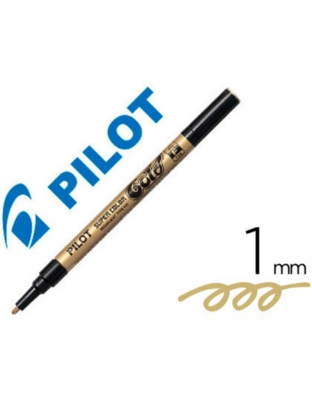 Marqueur pilot feutre permanent encre métallique pointe finenon biseautée 4mm or.