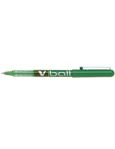 Roller pilot vball 5 écriture fine 0.3mm encre liquide niveau visible régulateur débit clip métal coloris vert. 2