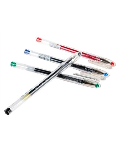 Stylo-bille pilot g1 5 écriture fine 0.3mm encre gel rechargeable corps translucide coloris bleu.