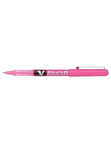 Roller pilot v-ball 5 pointe metal 0,3mm encre liquide coloris rose.