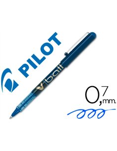 Roller pilot vball 7 écriture moyenne 0.5mm encre liquide niveau visible régulateur débit clip métal coloris bleu.