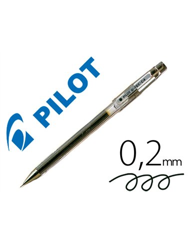 Stylo-bille pilot g-tec-c4 pointe hi-tec écriture extra fine 0.2mm encre gel corps translucide noir.