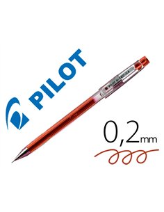 Stylo-bille pilot g-tec-c4 pointe hi-tec écriture extra fine 0.2mm encre gel corps translucide rouge.