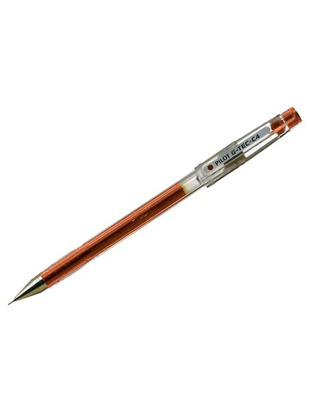 Stylo-bille pilot g-tec-c4 pointe hi-tec écriture extra fine 0.2mm encre gel corps translucide rouge.