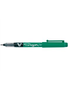 Stylo-feutre pilot v sign pen écriture moyenne 0.6mm pointe fibre polyester encre intense liquide niveau visible vert. 2