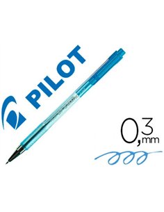 Stylo-bille pilot bp-s matic écriture fine 0.3mm 800m encre classique rétractable corps translucide rechargeable bleu.