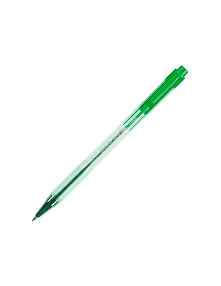 Stylo-bille pilot bp-s matic écriture fine 0.3mm 800m encre classique rétractable corps translucide rechargeable vert.