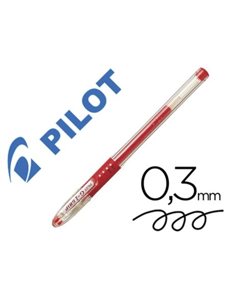 Roller pilot g1 gel grip caoutchouc bille carbure de tungstène pointe fine encre gel rouge.