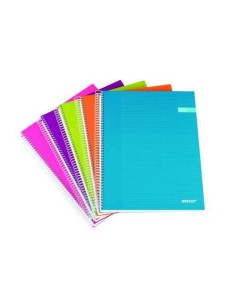 Cahier à spirales Ancor Classic Stripes, format A4, quadrillé 5 x 5 mm, 120 feuilles 70 g, couverture rigide en carton laminé, c