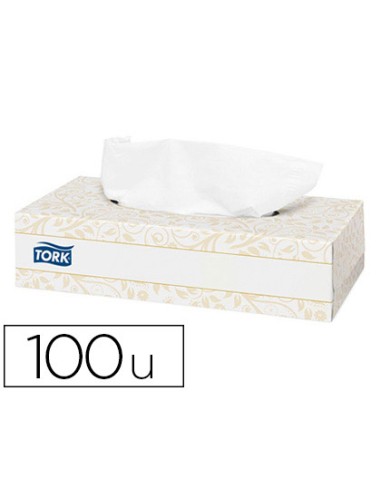 Mouchoir tork 2 plis boîte distributrice rectangulaire blanc premium boîte 100 unités